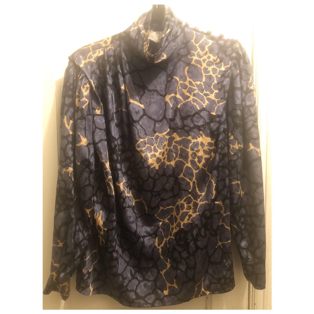 Vintage Gray High Neck Blouse